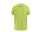 Limettengrünes Kurzarm-Sport-T-Shirt mit reflektierendem Streifen auf dem Rücken.