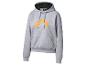 Crivit Hoodie in Grau mit orangefarbenem Logo und schwarzem Kapuzenfutter