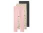 3er-Pack Mädchen-Leggings: rosa, beige mit Herzen und dunkelgrau.