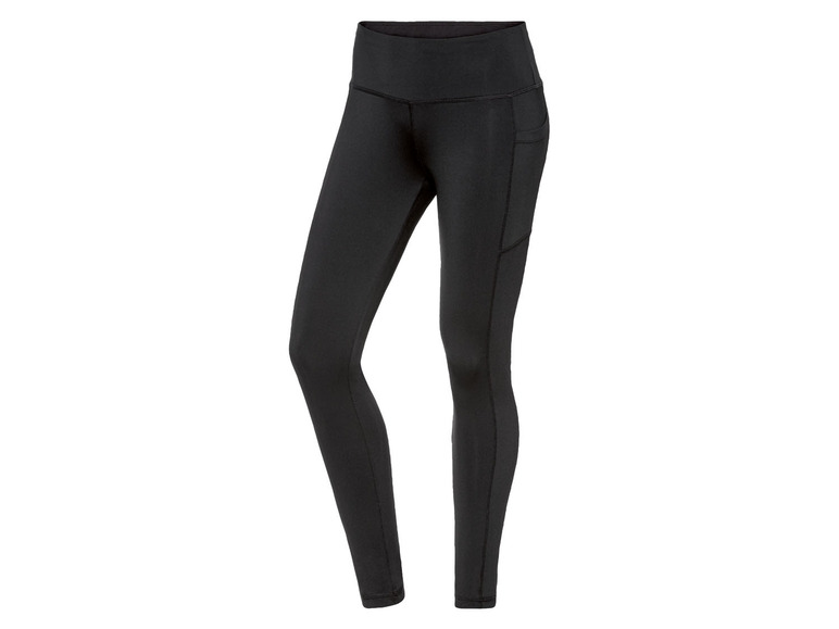 Schwarze Leggings mit hoher Taille für Sport.