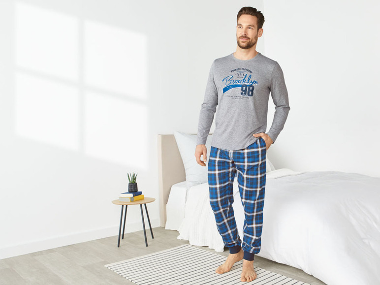 Gehe zu Vollbildansicht: LIVERGY® Herren Pyjama, mit Baumwolle - Bild 3