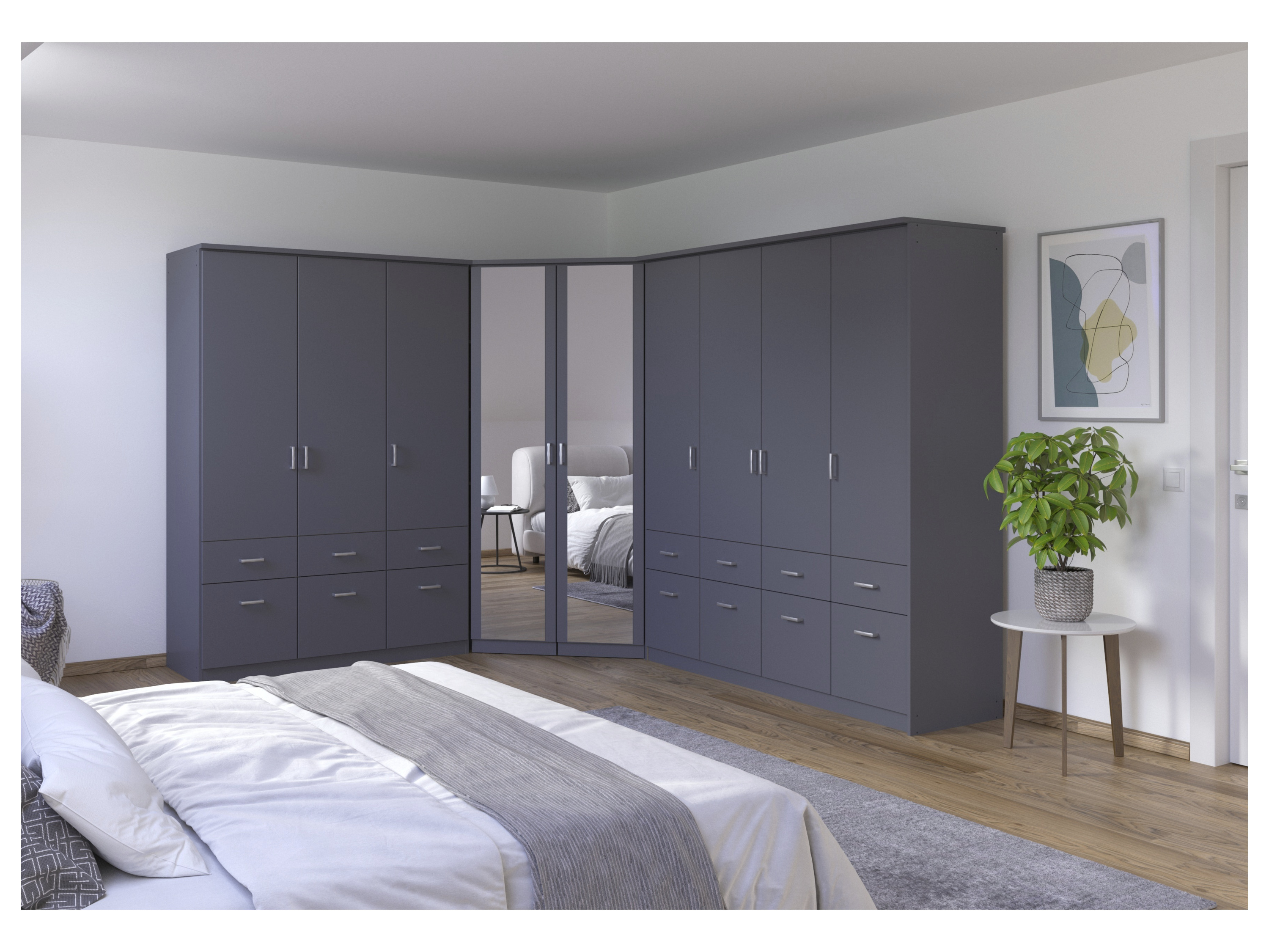 RAUCH BLUE Eckschranklösung Bremen (9-türig, graumetallic) – Bild 2 von 4
