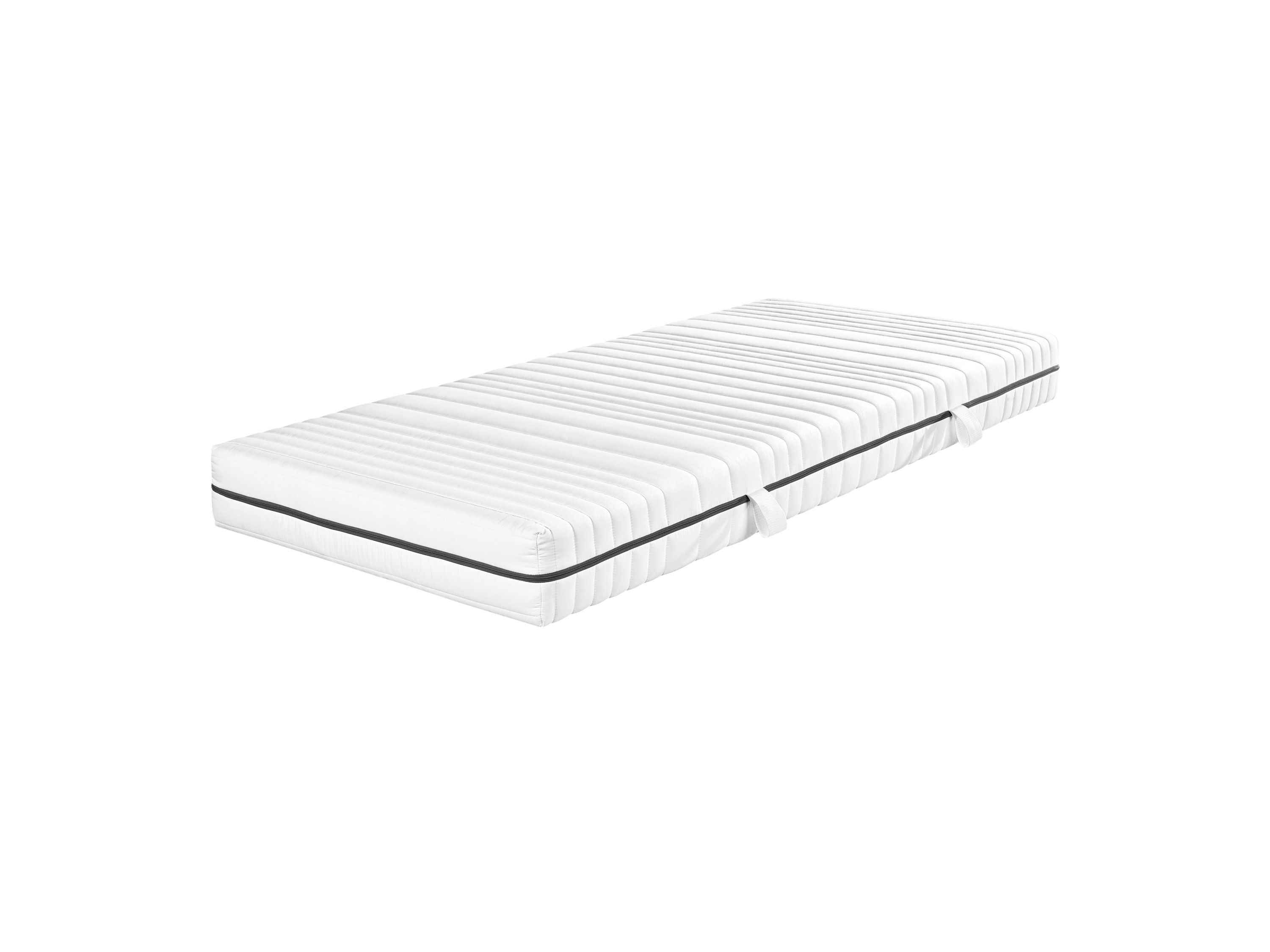 LIVARNO home Komfortschaummatratze »Waves«, Wellenschnitt (H3, 80 x 200)““ | wo er es am meisten benötigt. So werden sensible Bereiche wie Hüfte und Schultern optimal entlastet und die Wirbelsäule bleibt in ihrer natürlichen Seiten- oder Bauchschläfer bist – die Matratze passt sich dem Körper perfekt an und minimiert Druckpunkte effektiv. So kannst du die Nacht in vollen Zügen genießen. Für jeden Schlaftyp geeignet Ob du die Ruhe auf dem Rücken bevorzugst, die Geborgenheit der Seitenlage schätzt oder lieber auf dem Bauch schläfst – die Matratze bietet dir die optimale Unterstützung und sorgt für erholsamen Schlaf in jeder , , Komfort und ät im Alltag Praktische Griffbänder Die Matratze ist mit vier Griffbändern ausgestattet, die das Drehen und Wenden erleichtern. So kannst du die Matratze gleichmäßig nutzen und ihre Lebensdauer verlängern. Schnelles Auspacken und problemlose Nutzung Die Matratze wird vakuumverpackt geliefert und lässt sich nach 24-36 Stunden Entfaltungszeit nutzen. Investiere in dein Wohlbefinden Die Komfortschaummatratze »Waves« bietet dir alles, was du für eine erholsame Nacht brauchst: guter Liegekomfort, Einsinkzonen, und einfache Pflege. Investiere in deinen Schlaf und genieße jede Nacht wie auf Wolken. Gönne dir jede Nacht den Schlaf, den du verdienst, und starte den Tag voller Energie und Tatkraft! Produktmerkmale der Komfortschaummatratze »Wave« tabletd Produkttyp: Komfortschaummatratze Härtegrad: H2 mittel, H3 fest Härtegradempfehlung: Härtegrad H2 mittel: ca. 65 – 80 kg, Härtegrad H3 mittel-fest: ca. 80 – 100 kg Empfohlene Schlaf““
