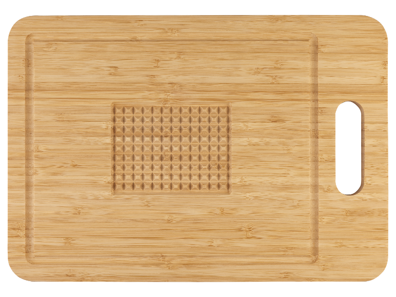 Bambusschneidebrett mit strukturierter Oberfläche.
