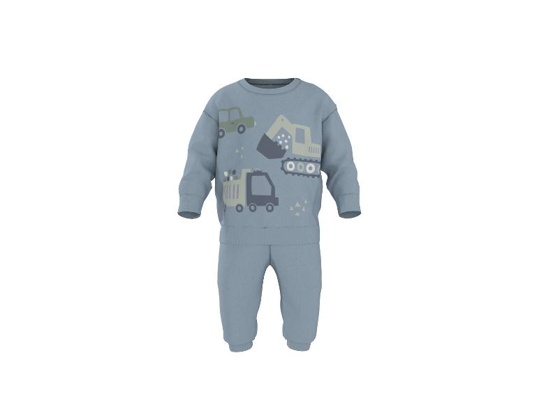 Baby-Jungen-Trainingsanzug in Blau mit Baufahrzeug-Print