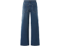 Blaue Jeans mit weitem Bein, Rückansicht