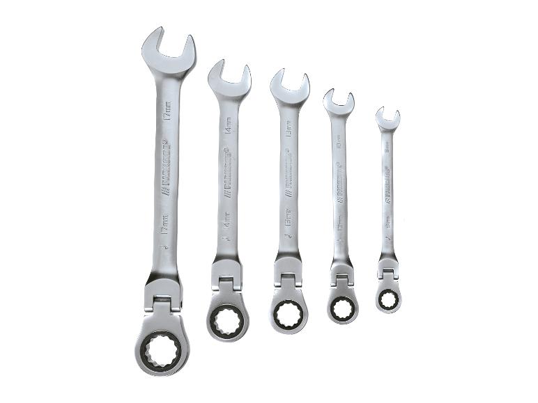 Parkside flexibler Ratschen-Ringschlüsselsatz, von 8mm bis 17mm.