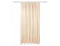 Beige Duschvorhang mit geometrischem Muster.
