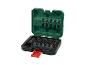 Bit- und Steckschlüsselsatz in grüner und schwarzer Box, mit PZ2- und PH2-Bits.