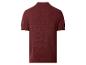 Herren-Kurzarm-Strickpoloshirt in Burgunderrot, Rückansicht.