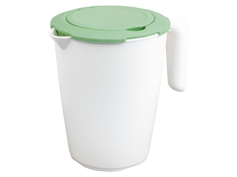 Weiße Karaffe mit grünem Deckel