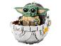 LEGO Star Wars The Mandalorian, Grogu (Baby Yoda) Figur in seinem schwebenden Kinderwagen.
