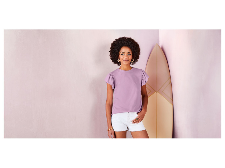 Gehe zu Vollbildansicht: esmara Damen T-Shirt, leicht tailliert geschnitten, mit Rundhalsausschnitt - Bild 7