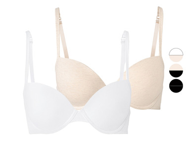 esmara® - Damen Bügel BH, 2 Stück, mit verstellbaren Trägern 