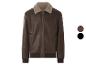 Braune Herren-Lederjacke mit Lammfellkragen