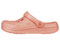Ein rosa Plastik-Clog mit Riemen