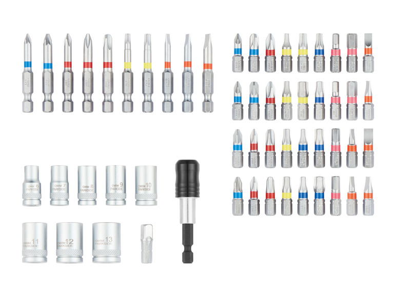 Gehe zu Vollbildansicht: PARKSIDE® Bit- / Bit-Stecknuss Set »PBS3 A2«, farbcodiert - Bild 13