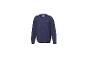 Dunkelblauer Kinderpullover mit orangefarbenem LKW-Motiv.