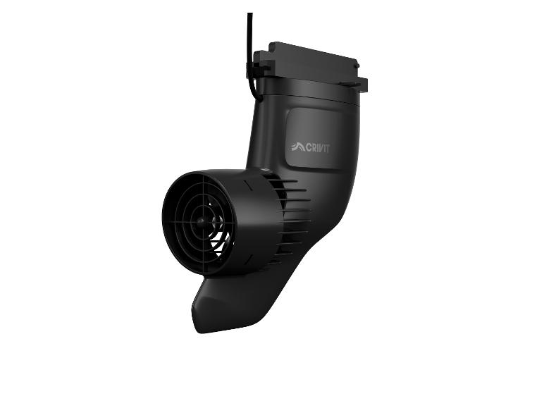 Schwarzer Unterwassermotor mit Propeller und Befestigungselementen