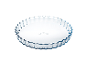 Runde Glas-Tarteform mit gewelltem Rand.