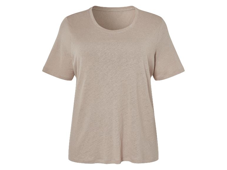 Beige Leinen-T-Shirt, lässige Kleidung.