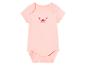 Hellrosa Baby-Body mit Krabbenmotiv.