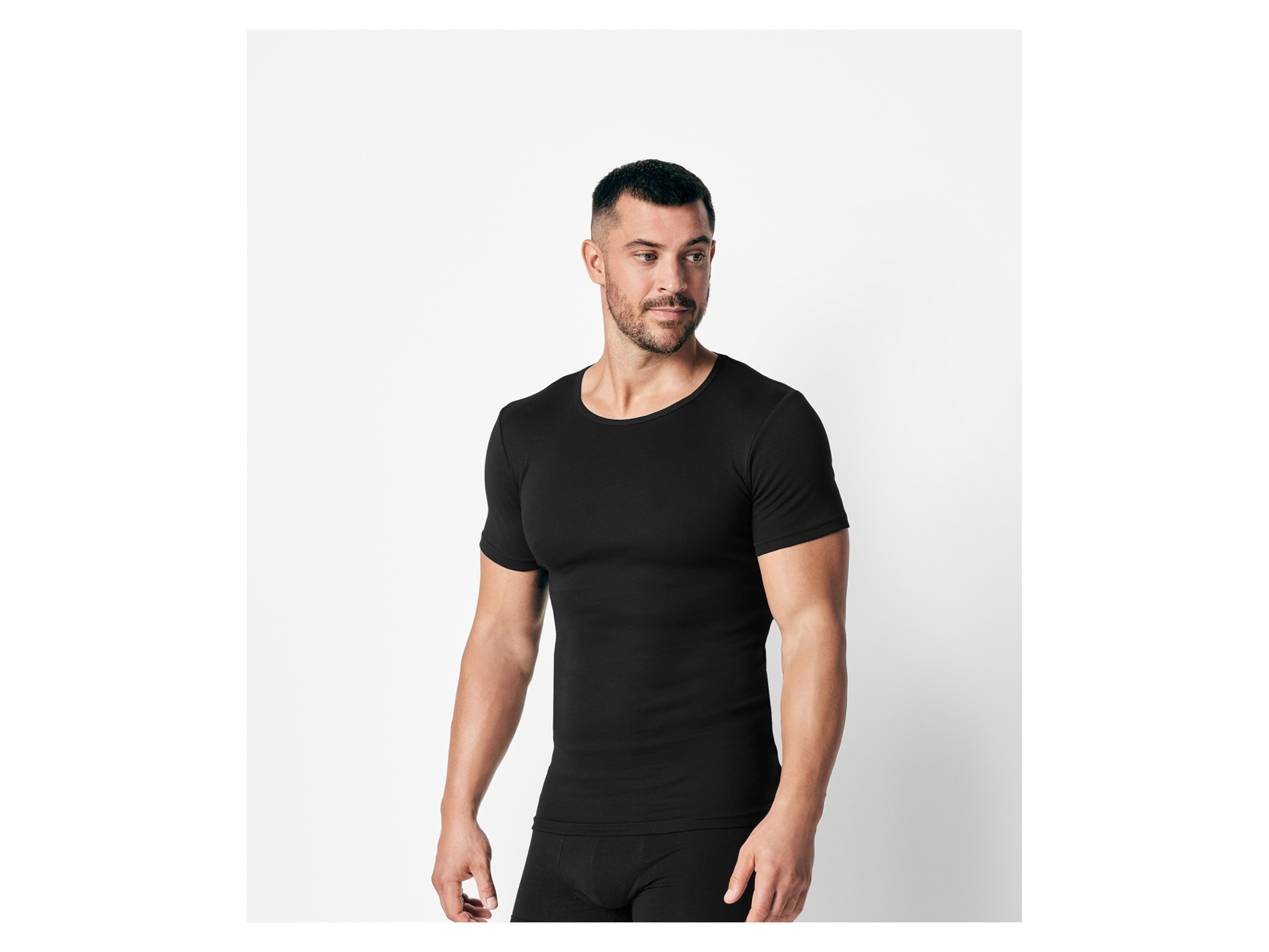 Thumbnail - LIVERGY® Herren Unterziehshirt (Rundhals, Schwarz, 7/XL)