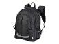 Schwarzer Rucksack, klassisches Design.