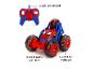 Spiderman ferngesteuertes Auto und Controller mit Funktionen wie 360°-Drehung und 2,4-GHz-Controller.