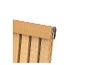 Nahaufnahme einer hellbraunen Lamellenplatte mit strukturierter Oberfläche.