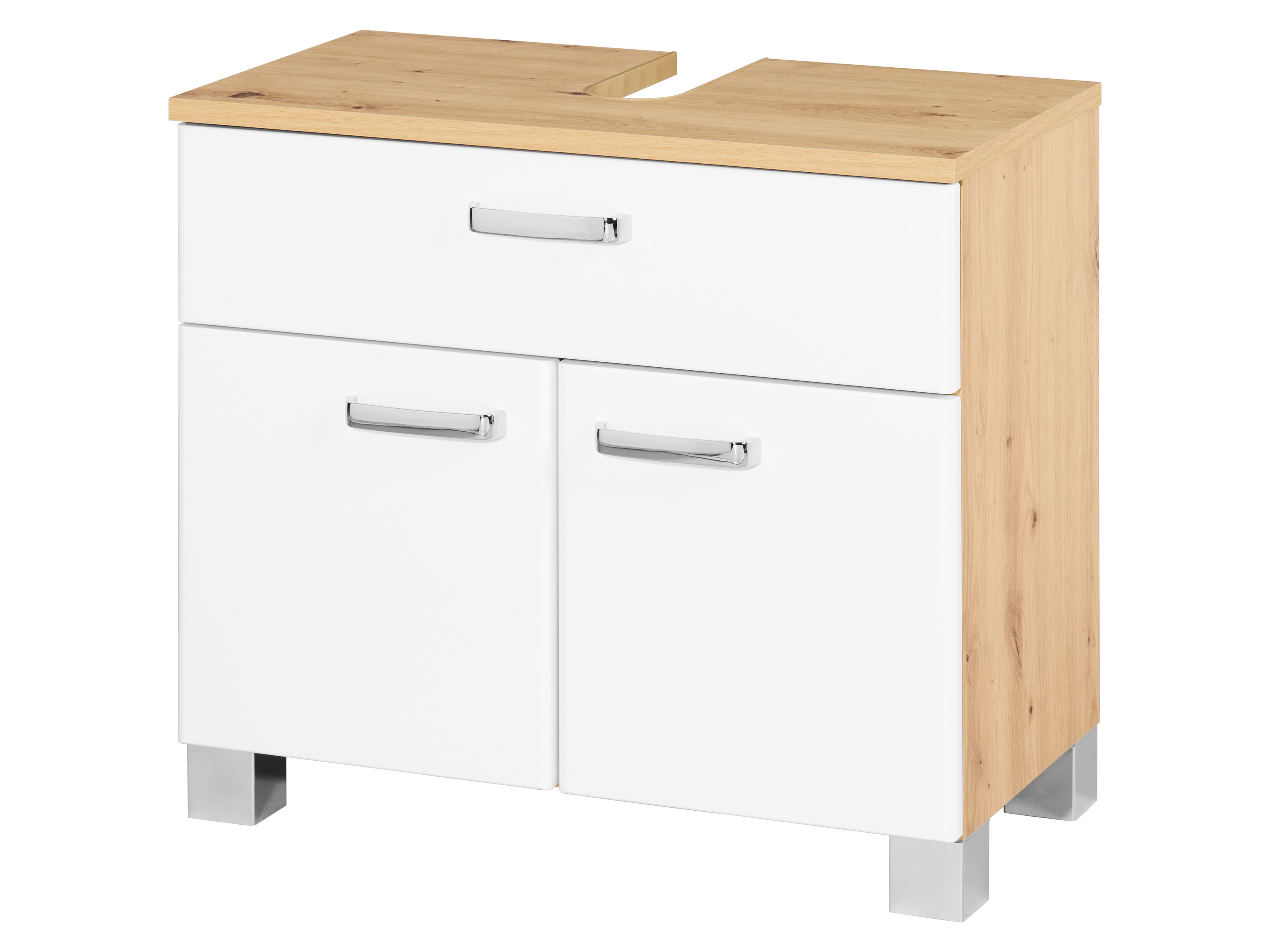 LIVARNO home Waschbeckenunterschrank »Palermo«, weiß/Korpus Eiche-Artisan““ | 04052916498453