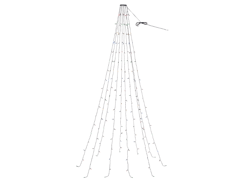 Weihnachtsbaum-Lichterkette mit mehrfarbigen LED-Lichtern, in konischer Form.