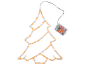 Weihnachtsbaum mit LED-Lichtern und Batteriefach.