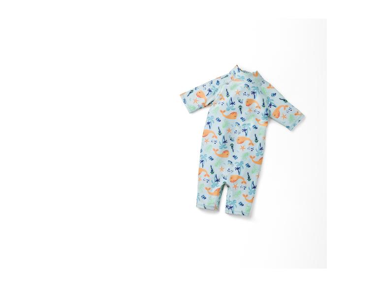 Baby-Badeanzug, Meeresdesign mit Walen.