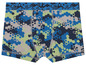 Blaue Boxershorts mit geometrischem Muster.