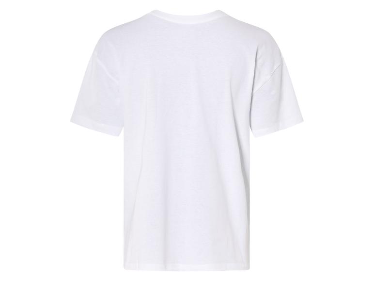 Weißes Unisex-T-Shirt mit kurzen Ärmeln.