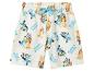 Weiße Shorts mit Zeichentrickfiguren und „Bluey & Bingo“-Text.