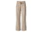 Beige Damen-Hose mit weitem Bein und Kordelzug in der Taille