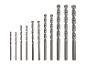 Satz Metallbohrer in verschiedenen Größen.