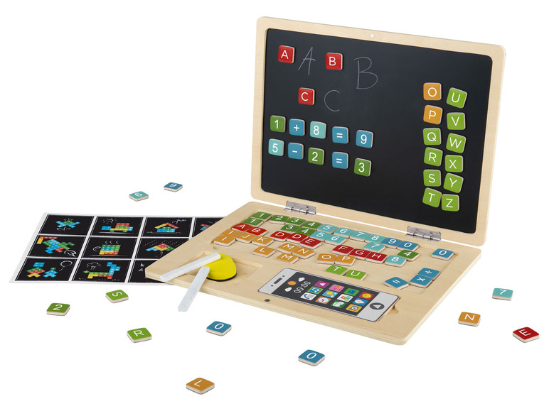 Playtive Holzlaptop, Tafel mit 84-teilig