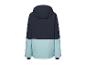 Zweifarbige Kapuzen-Sportjacke in Dunkelblau und Hellblau