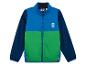 Blau-grüne Kinder-Fleecejacke mit Reißverschluss und dekorativen Punkten