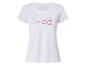 Weißes Kurzarm-T-Shirt mit „sending you love“-Schriftzug und Herzdesign