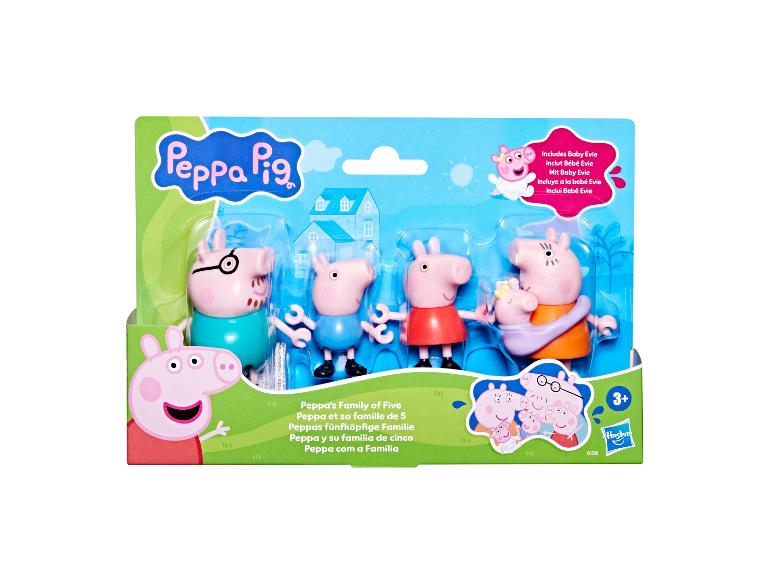 Peppa Pig Familien-Actionfiguren mit Baby Evie in Verpackung.