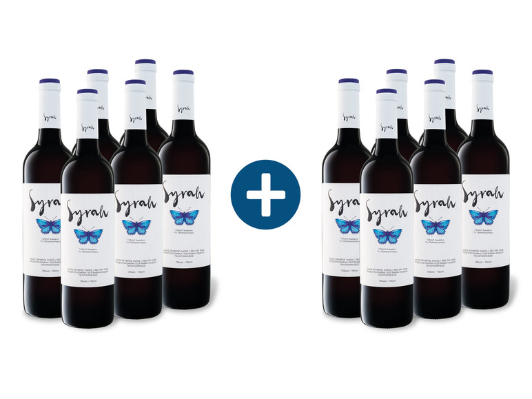 Gehe zu Vollbildansicht: 6+6 Paket Syrah Peloponnes PGE trocken, Rotwein - Bild 1