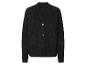 Schwarzer Strickcardigan mit Taschen.