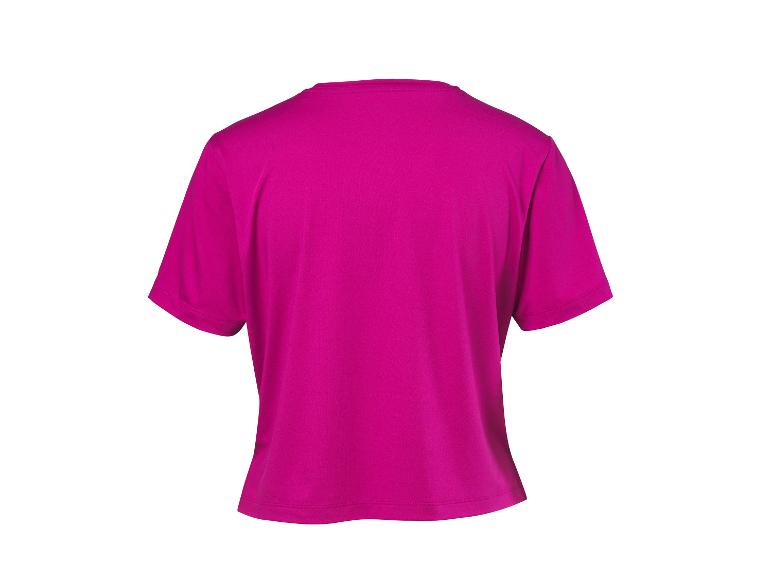 Fuchsiafarbenes Sport-T-Shirt mit kurzen Ärmeln, Rückansicht