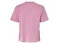 Ein rosafarbenes T-Shirt mit kurzen Ärmeln.