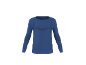 Blaues Herren-Sportshirt mit langen Ärmeln und gemusterten Einsätzen.