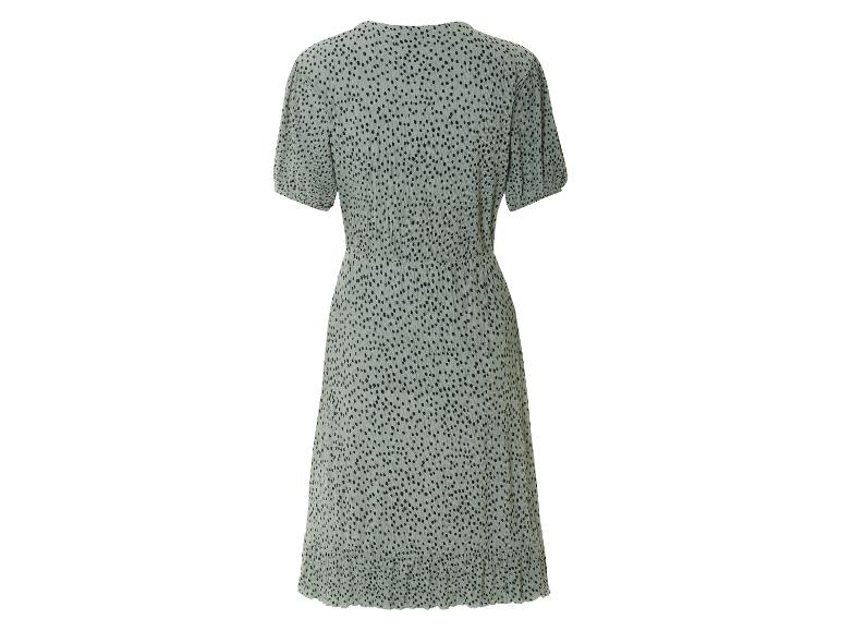 Geplissete Midi-Kleid mit Punkten.